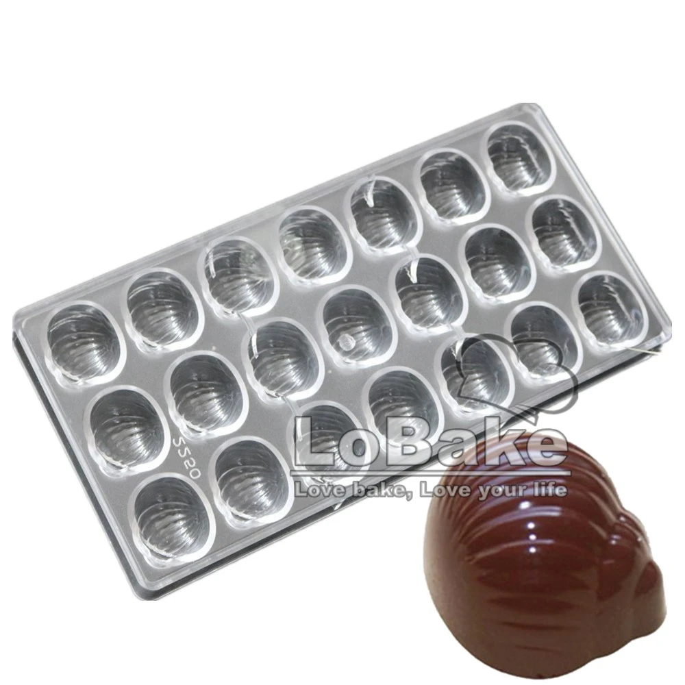 21 cavities whelks snails conch shape chocolate mould Polycarbonate fondant candy molds baking DIY decorating tools