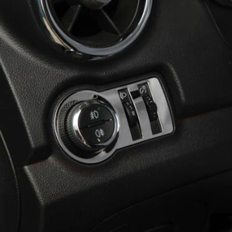 Carmilla Stainless steel Car headlight switch Cover sticker trim For Chevrolet Malibu Cruze Trax Opel Mokka ASTRA J Insignia