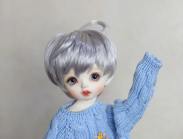 D01-P417 children handmade toy 1/3 uncle 1/4 Doll Accessories BJD/SD wig Silver gray teenager hair 1pcs