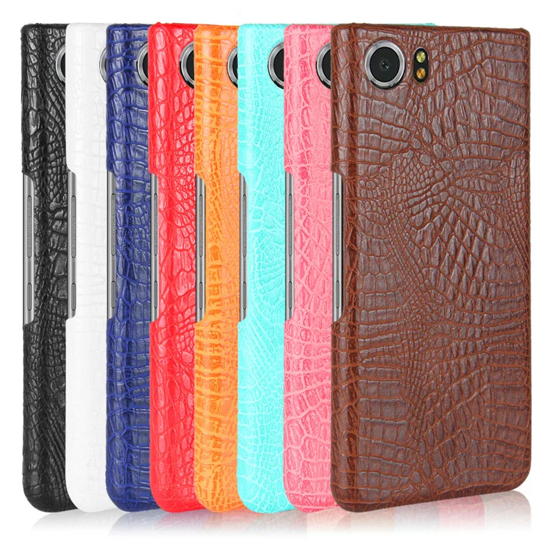 For Blackberry Keyone BBB100 Case Crocodile Grain Hard PC+PU Leather Skin Back Cover Case for Blackberry Keyone Mercery DTEK70