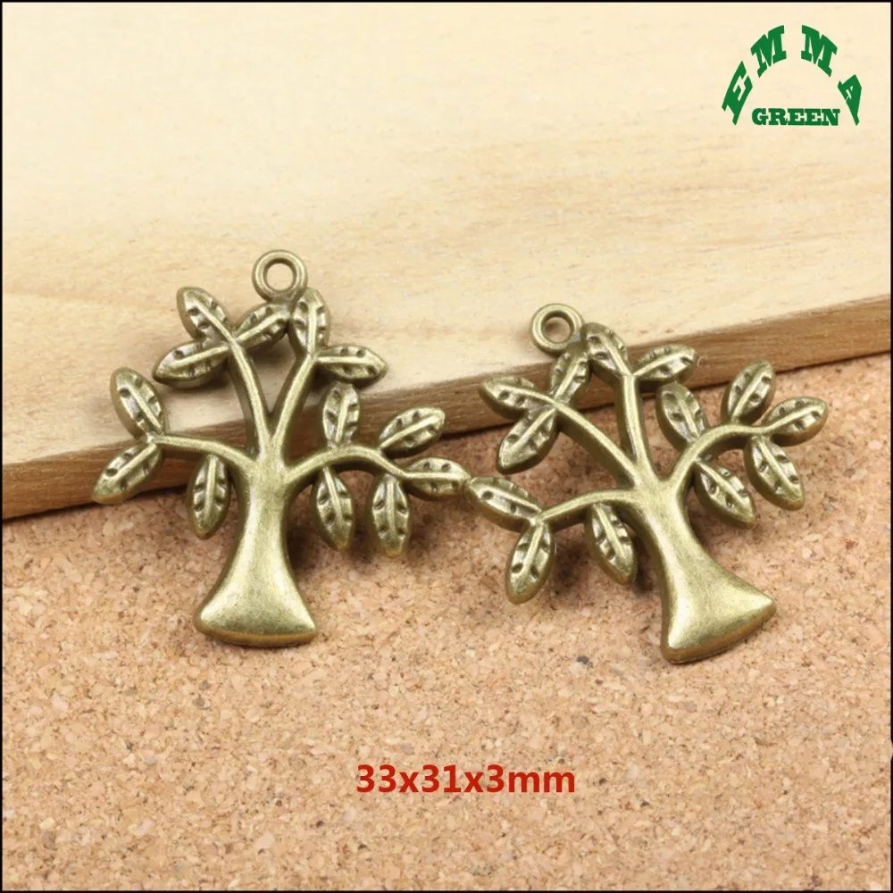 Tree Charm Various Life Tree Charms Antique Bronze Pendant Fit Vintage Jewelry Accessories Making DIY For Bracelet Necklace