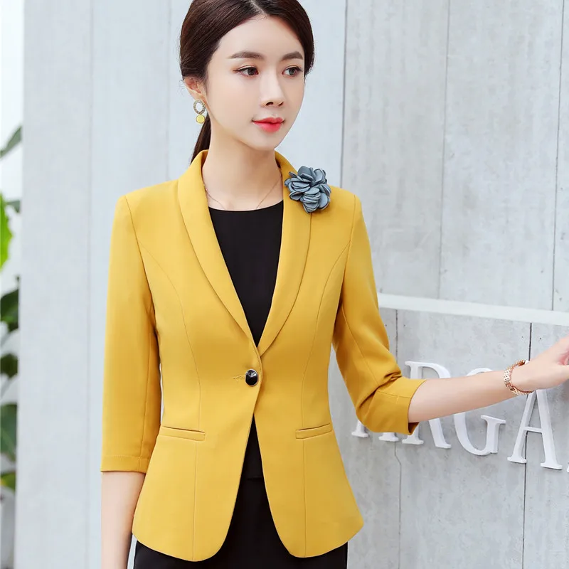 Abrigo Mujer New Fashion Women Formal Blazer OL Slim Half Sleeve Jacket Business Office Ladies Jaqueta Feminina