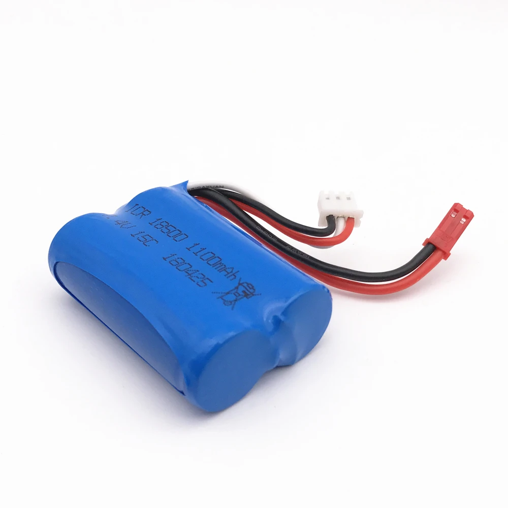 2pcs 7.4V 1100mAH Lipo Battery For Huanqi 827 871 MJX T10 T11 T34 7012 RC  boat Lipo battery 7.4 V 1100 mAH 15C 18500