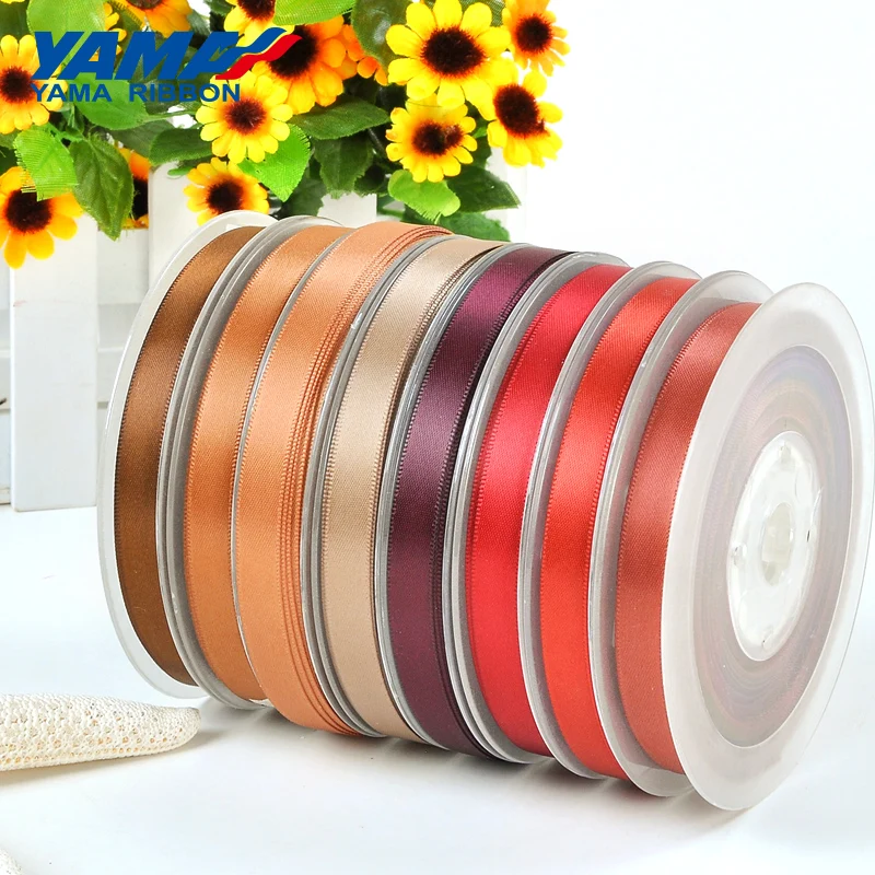 YAMA-Double Face Satin Ribbon, Dark Brown Series for Party, Wedding Decoration, Handmade Rose Gifts, 5mm, 300Yards/Lot