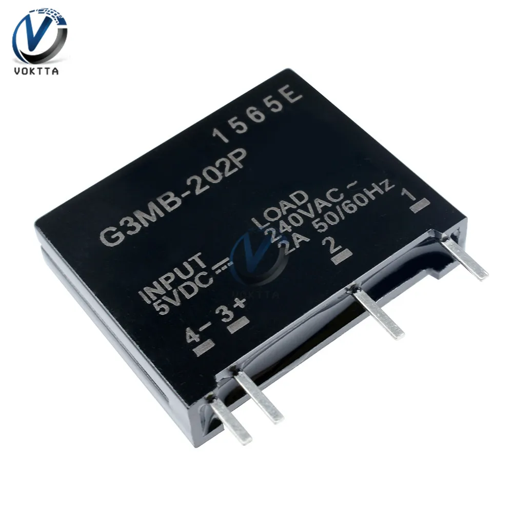 1 sztuk G3MB-202P 5V moduł przekaźnika G3MB 202P DC-AC PCB SSR w 5V DC Out 240V AC 2A przekaźnik stanu stałego przekaźnik opóźnienia przekaźnika