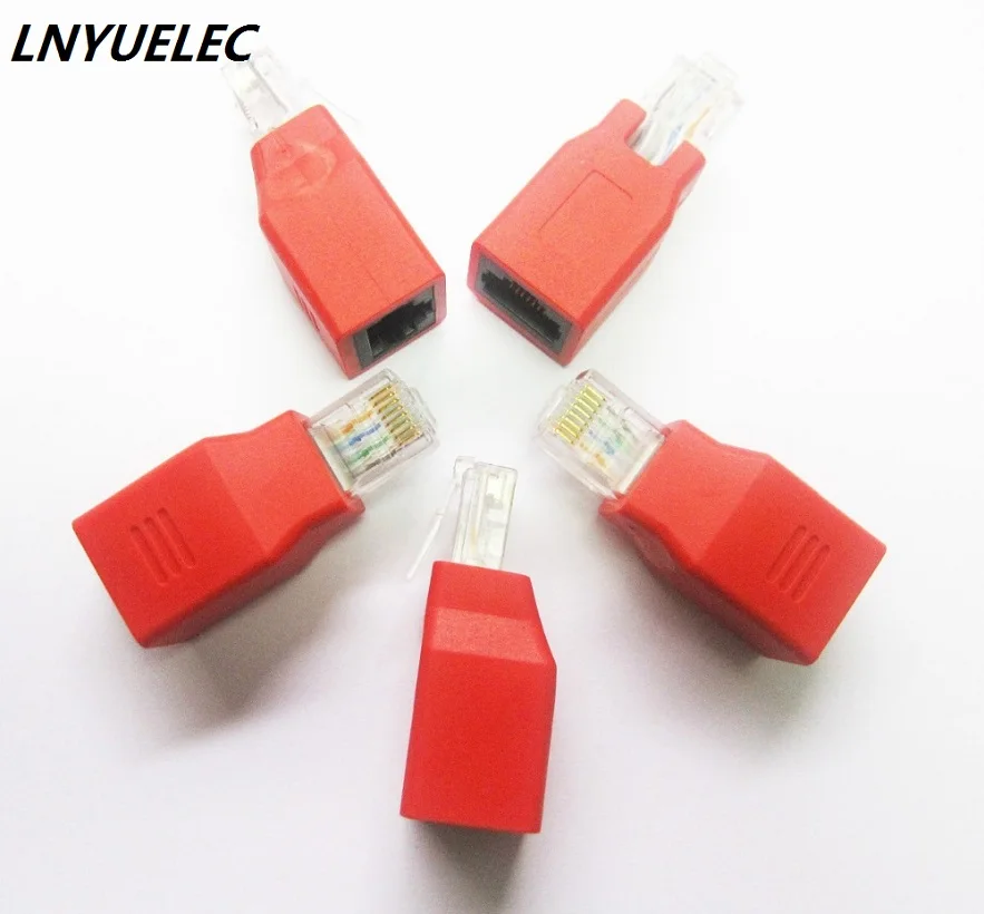 Adaptador cruzado RJ45 CAT5E, conector Ethernet de red macho a hembra, nuevo, envío gratis