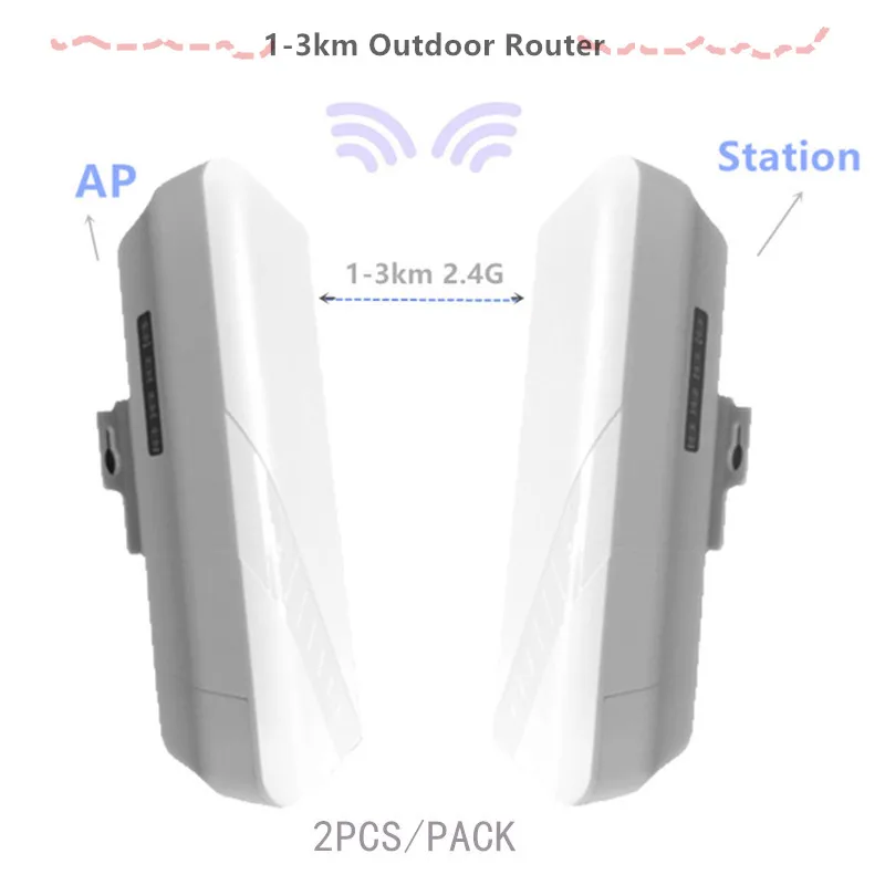 2 pieces 1-3 km 300 Mbit open router CPE 2.4G wireless access point router Wi-Fi bridge  extension center router with 24 V POE