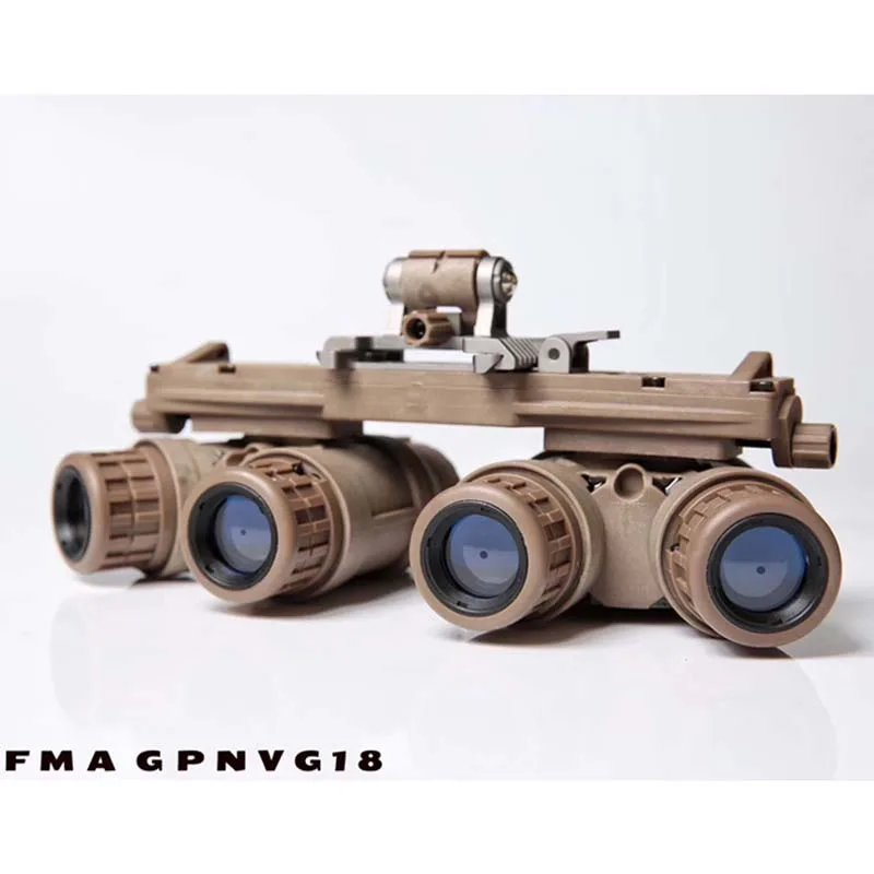 FMA New Tactical GPNVG18-ANVIS CAG Version Night Vision Goggles NVG DUMMY Model Wth Functional Version Battery Box TAN TB1289-A