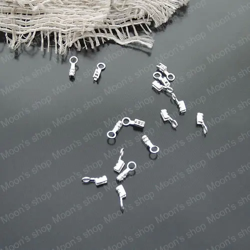 Wholesale Width 1mm Silver color Ultra-Small Iron Ribbon Crimp End Caps & Clasps Diy Fashion Jewelry Findings 200 pcs(JM2936)