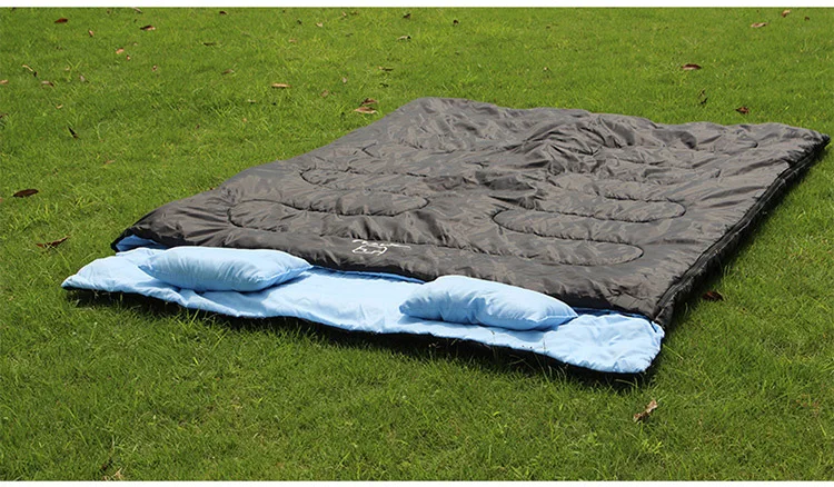 Double lovers spring and autumn winter camping Adult sleeping bag including two pillows AT6119