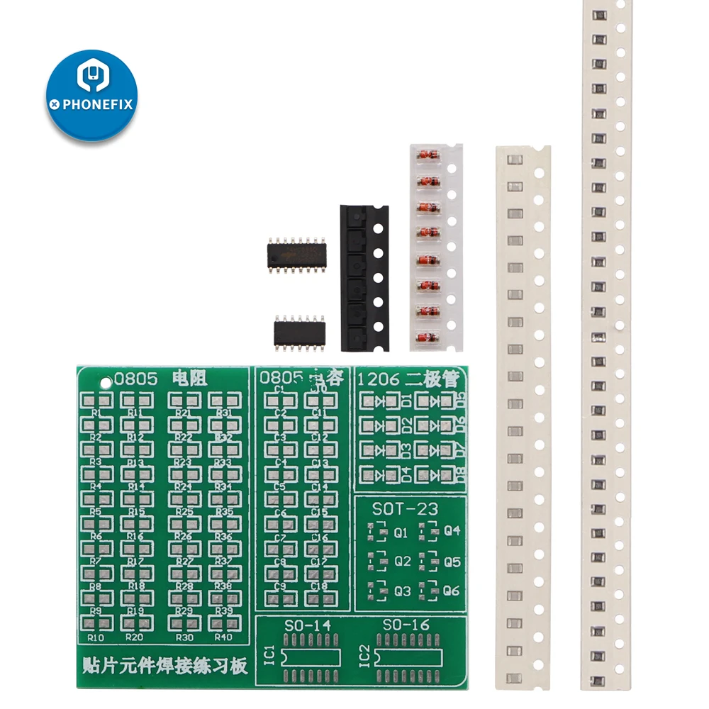 DIY แผงวงจรส่วนประกอบ Soldering Practice BOARD SKILL ชุดโทรศัพท์มือถือแผงวงจร SMD Soldering Practice Kit