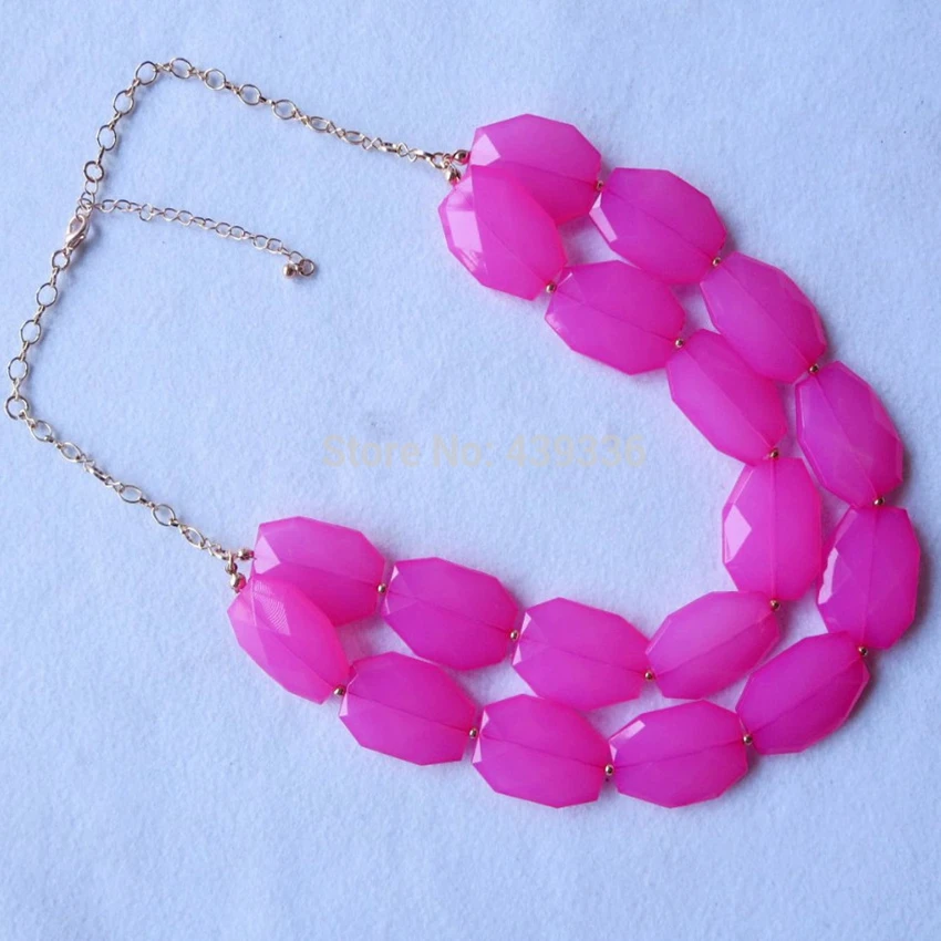 10 Colors Necklace, Two Layered Irregular Acrylic Beads Collar Jewelry Pendant Accessories