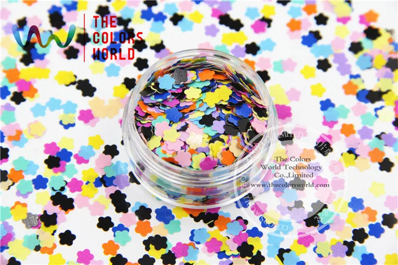 

FH4-270 Mix Colors Flowers shapes solvent resistant Glitter for nail art nail gel nail polish makeup and DIY decoration