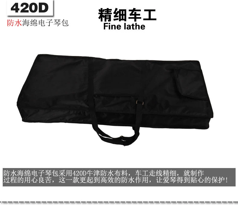 Black 61 Keys Keyboard Bag 600D Nylon Oxford 5mm Thick Waterproof Double Straps Side Handle Soft Case Free Shipping