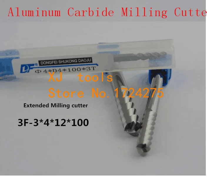 

Free Shipping 3.0mm Long End Mill 3.0*4*12*100L 3 Flutes Aluminum Carbide End mills,Carbide CNC End mill Router Bits,lathe tool