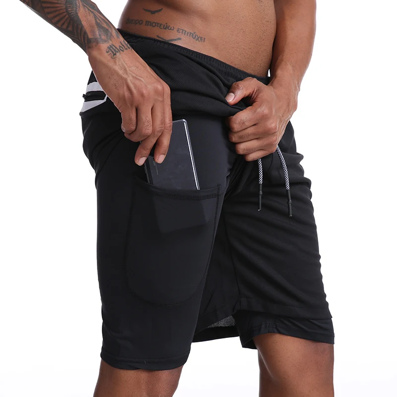 GITF 8 Colors Breathable Material Quick Dry Men Sports Running Shorts  With Longer Liner No LOGO