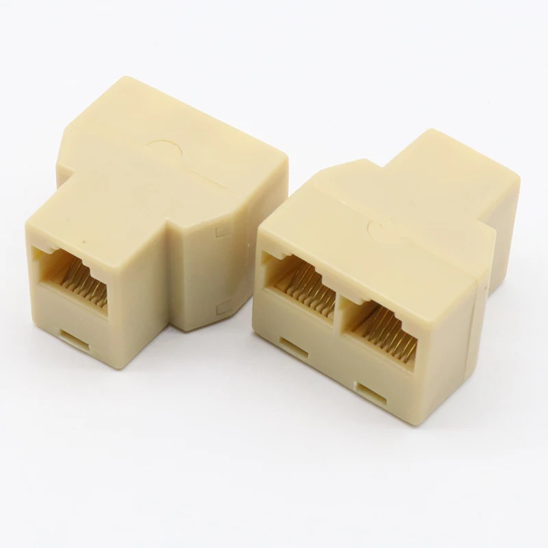 RJ-45 SOCKET RJ45 Splitter Connector CAT5 CAT6 LAN Ethernet Splitter Adapter 8P8C Network modular plug PC laptop cable contact