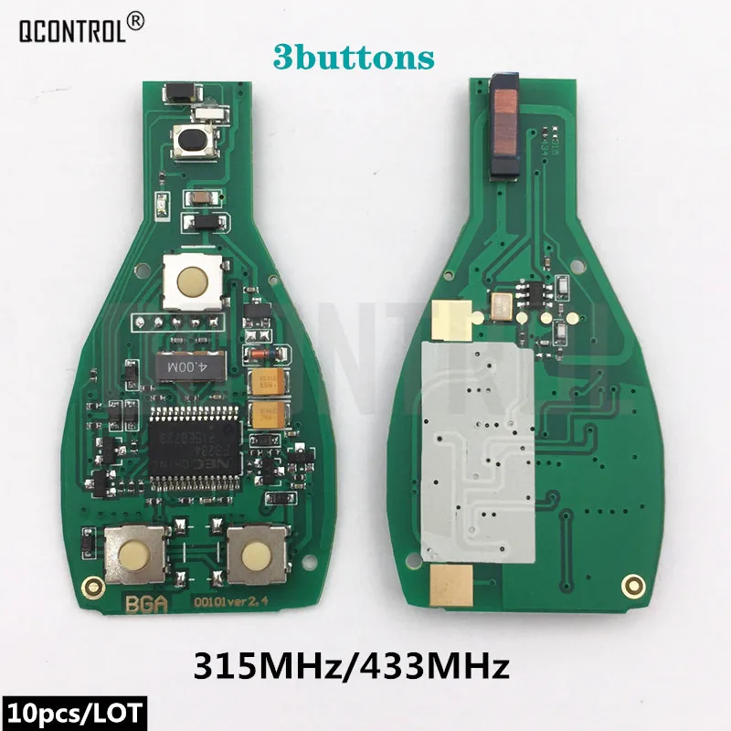 

QCONTROL Remote Smart Key Fob Circuit Board for Mercedes Benz Can Replace Original NEC and BGA type (Year 2000 and after)