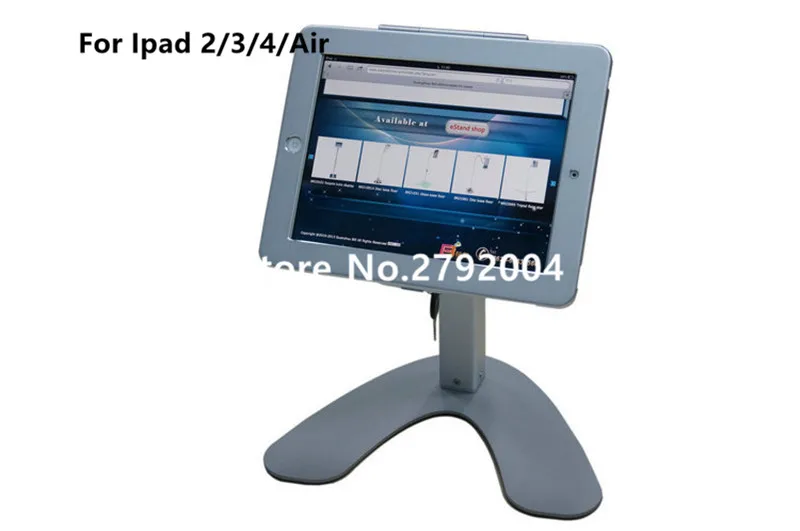 

for ipad 2/3/4/air/pro 9.7" desktop secure lock stand with metal frame brace display kiosk POS table security holder on hotel