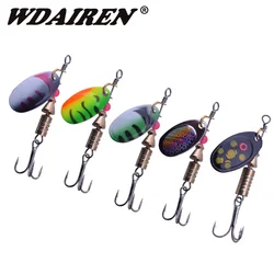 1 Uds 3,5g 5,5g Wobblers de pesca trucha cuchara de Metal Spinners señuelos Jig Fly cebo Artificial con anzuelos triples Swimbait aparejos de lubina