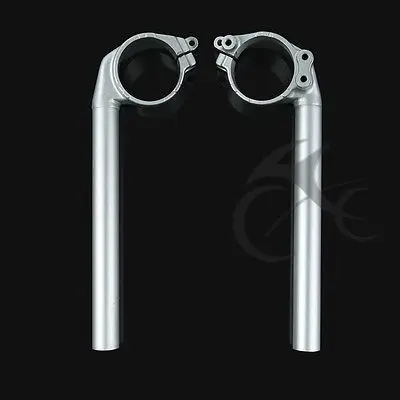 Motorcycle Aluminum A Pair Handle Bar Clip On Silver For YAMAHA YZF R1 2004-2008 2005 2006 2007 Left&Right