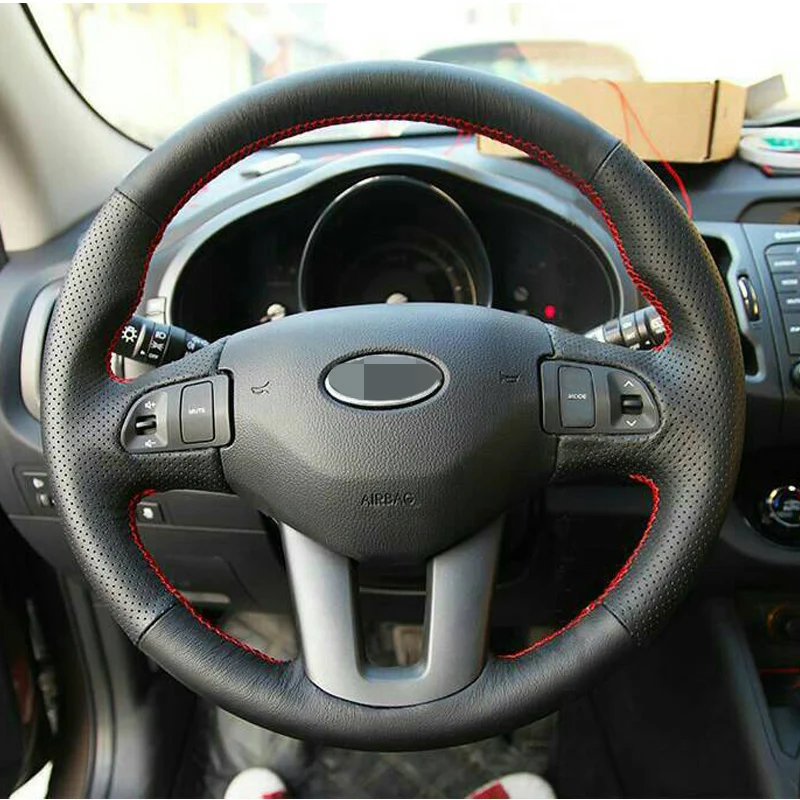 17 Black Artificial Leather Car Steering Wheel Cover for Kia Sportage 3 2011-2014 Kia Ceed 2010