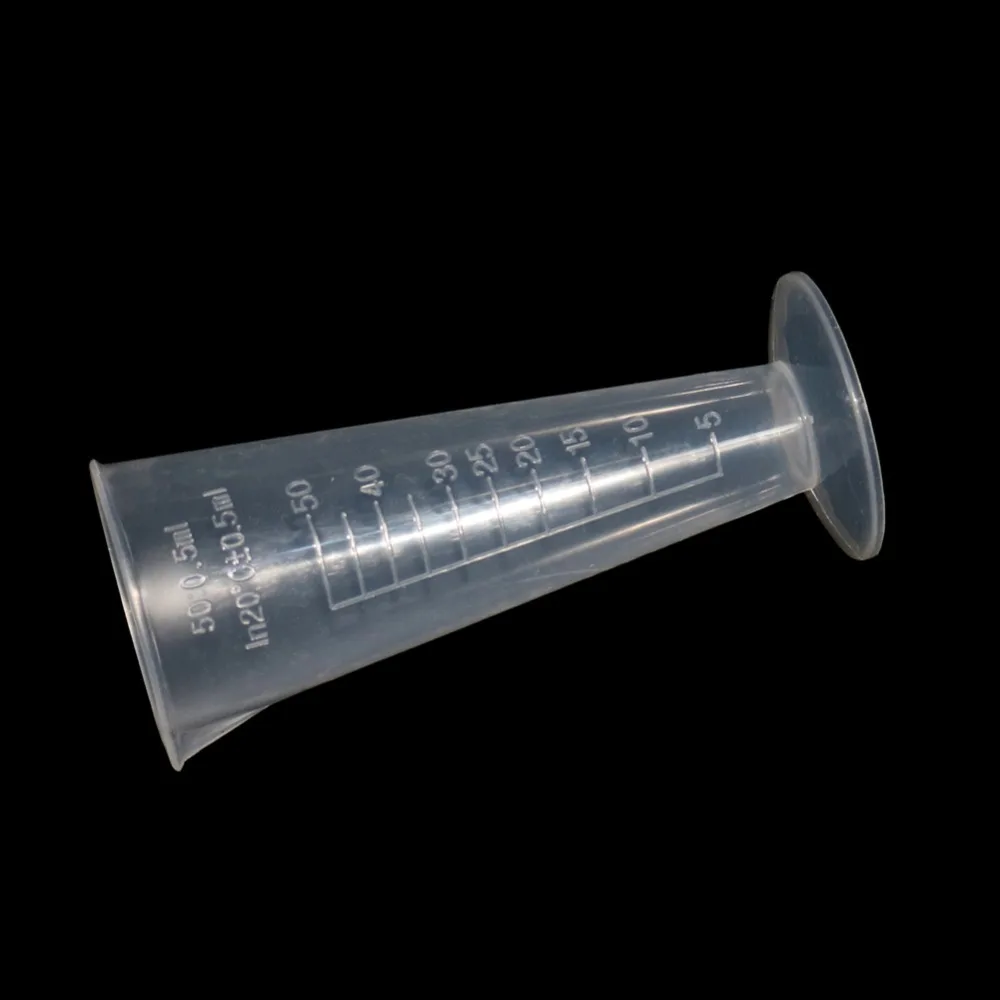 50ml Cone Plastic Measuring Cylinder Graduated Measuring Cylinder Tools Chemistry Laboratory Test School Supplies 1 Pcs