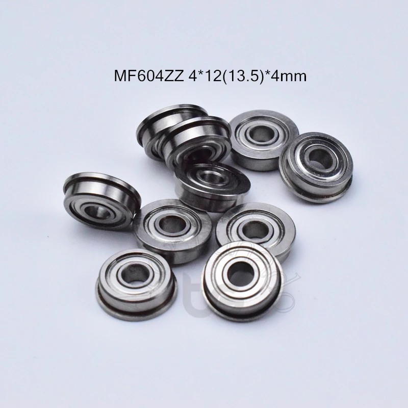 

Flange Bearing 10pcs F604ZZ 4*12(13.5)*4(mm) free shipping chrome steel Metal Sealed High speed Mechanical equipment parts