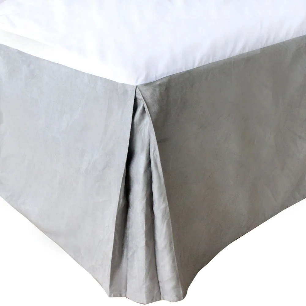 Free Shipping!! Hot Sale Hotel Bed Skirt 5 Colors Suede Fabric for King/Queen/Full/Twin Size With 14\