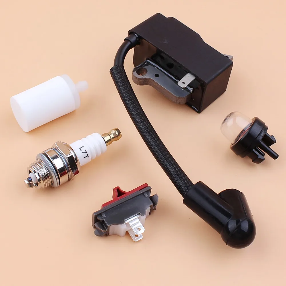 Ignition Coil On/Off Switch Spark Plug Primer Bulb Kit Fit For Husqvarna 235R 232R 232L 240RJ Brush Cutter Trimmer 537038501