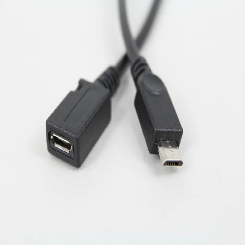 50PCS/LOT USB micro 5 Pin male to micro USB 5 pin female Adapter Extension Cable Cord for Data Transfer charging