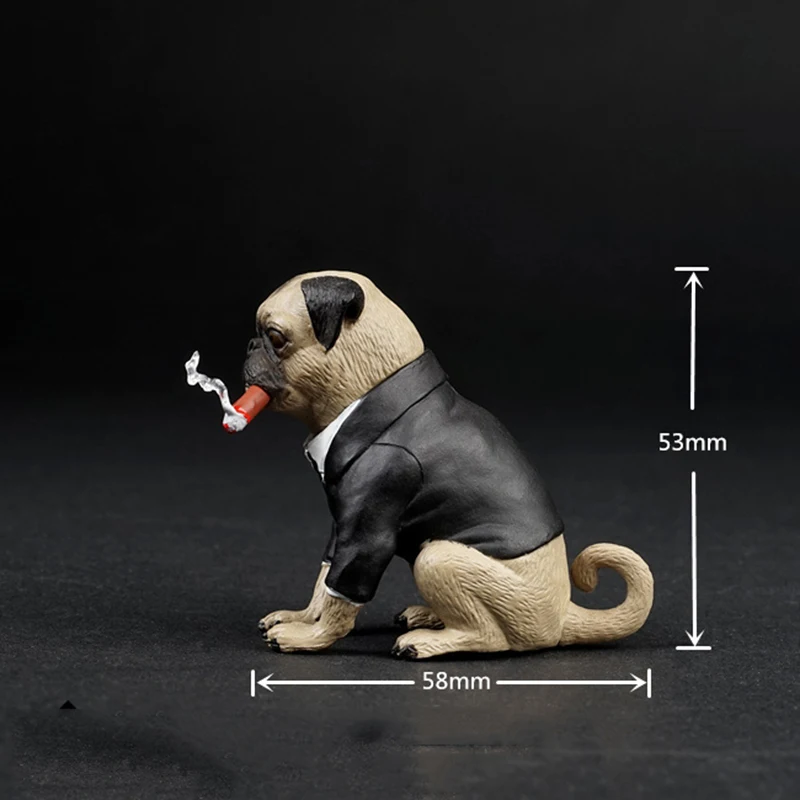 1/6 escala as032 adorável pug cão com charuto animal modelos para 12'figures figuras cena acessórios brinquedos presentes