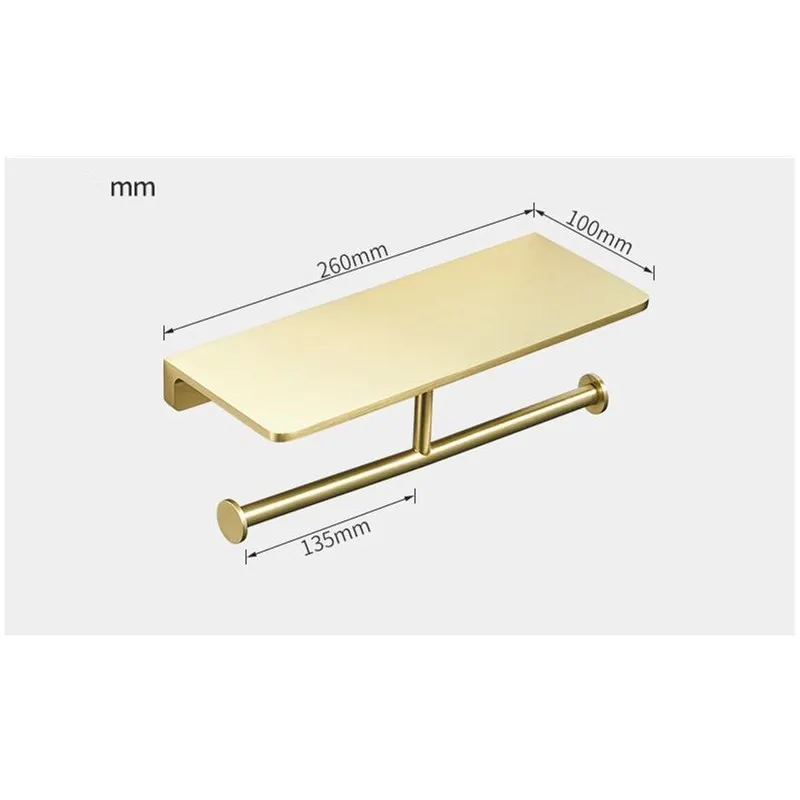 Imagem -06 - Suporte do Papel Higiénico Suporte de Rolo Titular Tecido Latão Escova de Ouro Acessórios do Banheiro Suporte do Telefone Novo