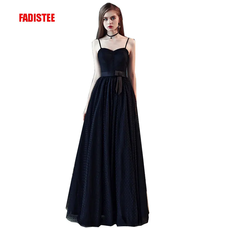 FADISTEE New arrival modern party dress evening dresses prom tulle Vestido de Festa black strapless pattern tulle long style