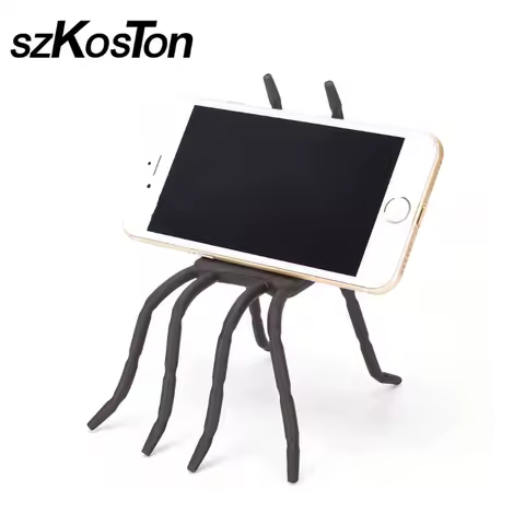 Universal Funny Deformable Desktop Bicycle Spider Phone Holder Stands 8 Legs Cycling 5.5 inch For iPhone 16 8 7 Plus Car Holder
