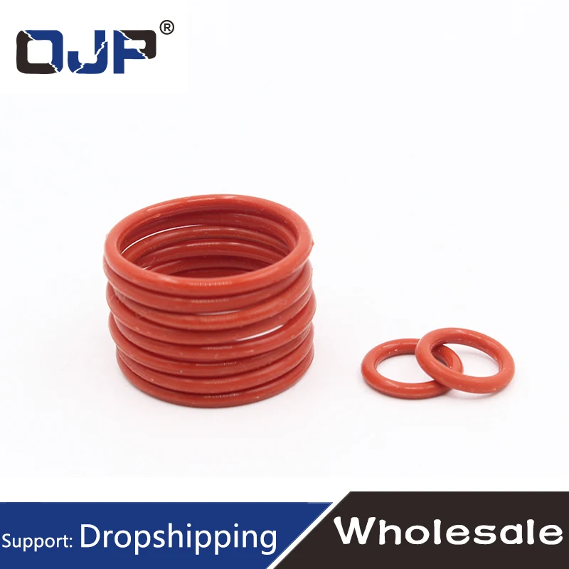 5 Cái/lốc Đỏ Vòng Silicon Dẻo Silicone/VMQ O Ring 3.1Mm Độ Dày OD 41/42/43/45/48/50Mm Cao Su Chữ Ô Cói Gioăng Nhẫn Máy Giặt