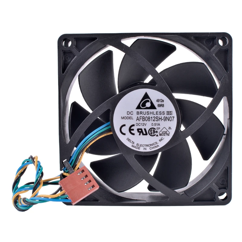 

AFB0812SH-9N07 8cm 80mm fan 8025 12V 0.51A Computer motherboard CPU 4-wire 4Pin PWM high volume air cooling fan