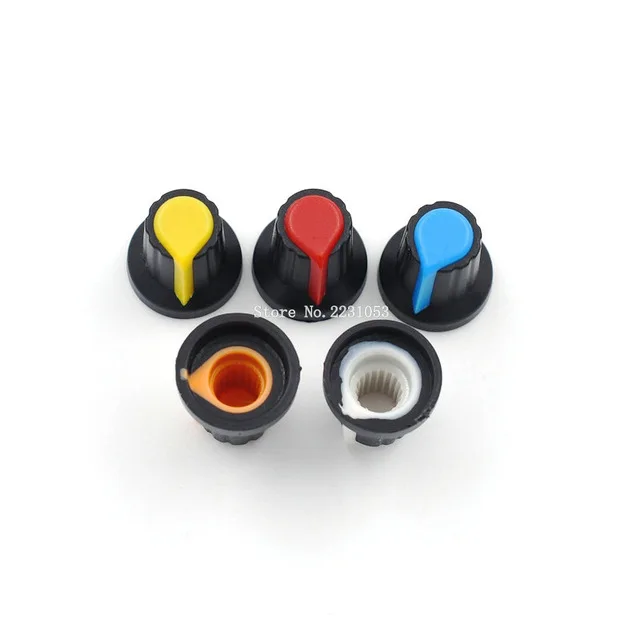 10PCS WH148 knob 15X17mm plastic knob AG2 type potentiometer power amplifier knob 5 color Switch Cap