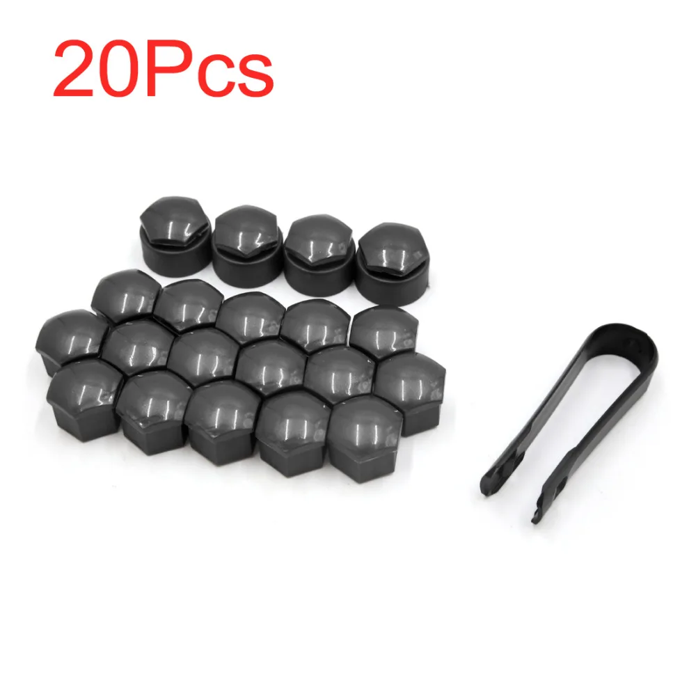 uxcell 20Pcs Gray Car Auto Wheel Nut Lug Hub Bolt Head Cover Screw Dust Caps Protection Exterior Decoration for Audi A6 C5