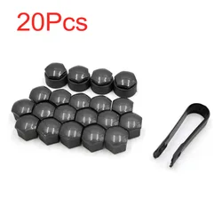 uxcell 20Pcs Gray Car Auto Wheel Nut Lug Hub Bolt Head Cover Screw Dust Caps Protection Exterior Decoration for Audi A6 C5