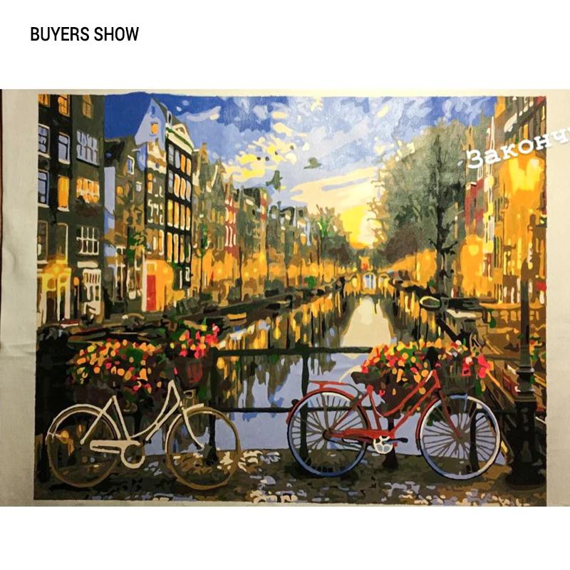 CHENISTORY Modern City Night DIY Painting By Numbers Kit Acrylic Paint By Numbers Wall Art Picture For Home Decoration 40x50cm