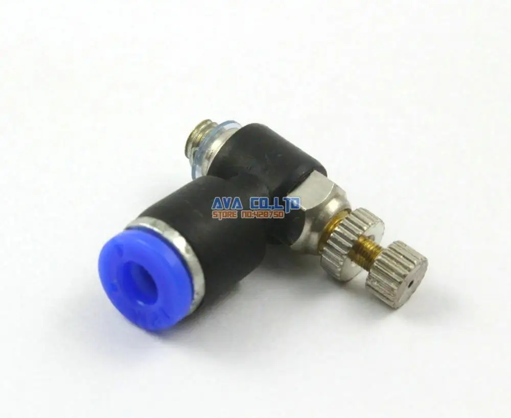 20 Pieces Tube OD 4mm x M5 Air Flow Control Valve Pneumatic Connector Push In To Connect Fitting