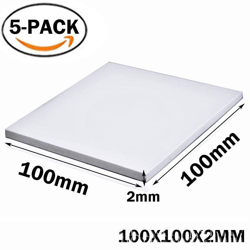 

5 Piece Lot Gdstime 100mm x 100mm x 2MM White Chip Heatsink Conductive Pad Silicon Thermal Pads