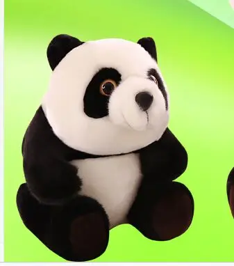 Cerca de 25 cm de altura sentada panda brinquedo de pelúcia boneca macia presente de aniversário b0400