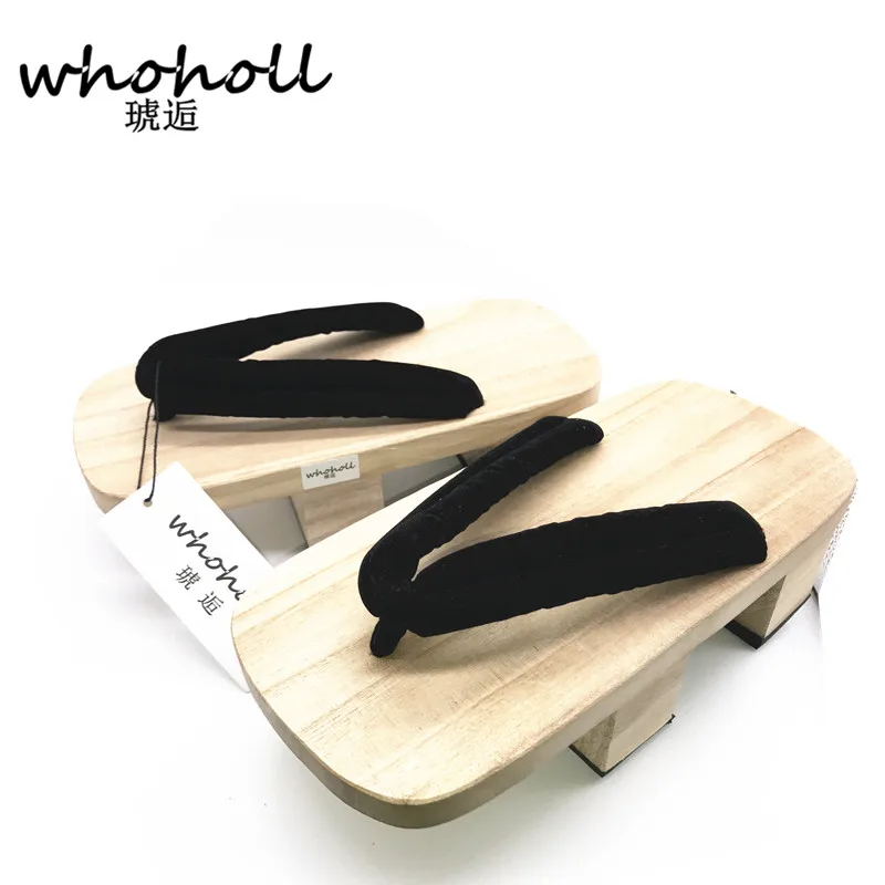 WHOHOLL kimono Cosplay Costume man geta slippers Japanese Wooden clogs Flip-flops Man Sandals