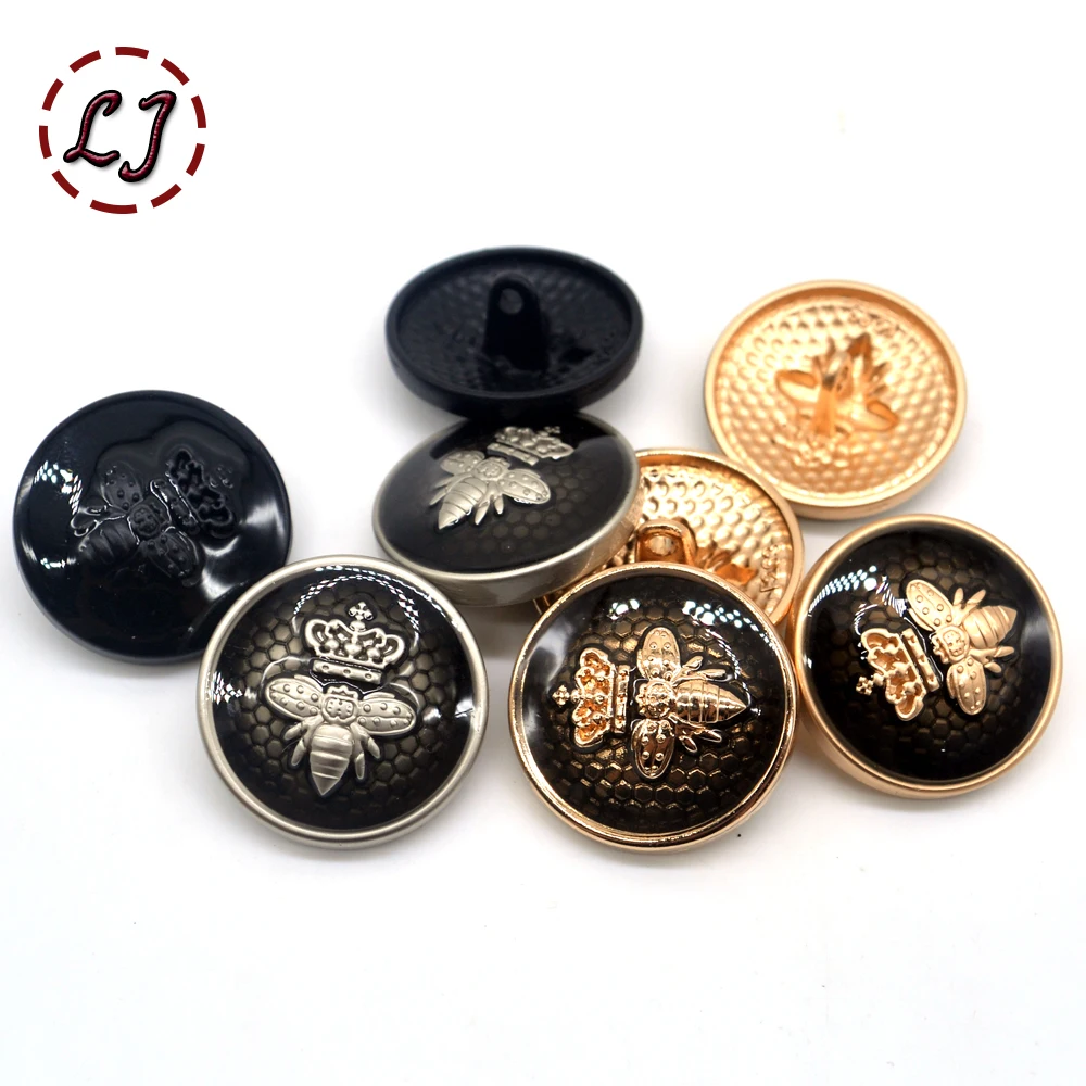 Fashion decorative metal buttons British style bee shape sewing buttons for women shirt suit overcoat garment accessories DIY