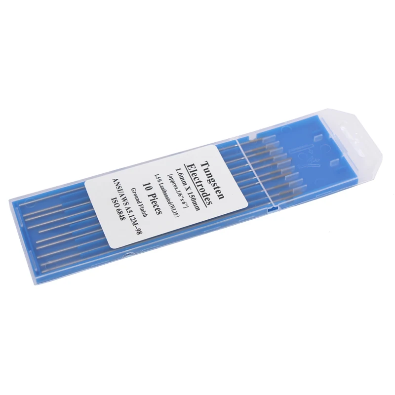 Electrodo de tungsteno de cabeza dorada, 10 piezas, aguja TIG de tungsteno, varilla de tungsteno, Pin de soldadura, 1,6/2,0/2,4/3,0/4,0x150mm, nuevo