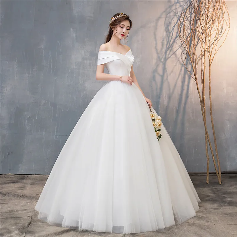 Wedding Dress 2024 New Sexy V-neck Lace Up Ball Gown Off The Shoulder Simple Wedding Dresses Vestido De Noiva Customized