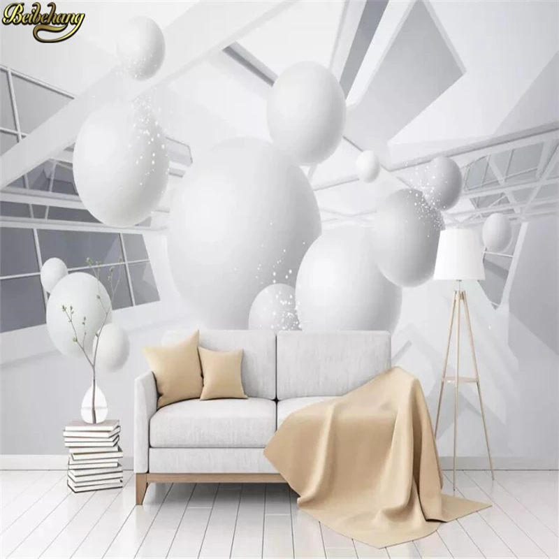 beibehang Custom wallpaper mural modern minimalist 3D stereo sphere geometric space mural background wall papel de parede