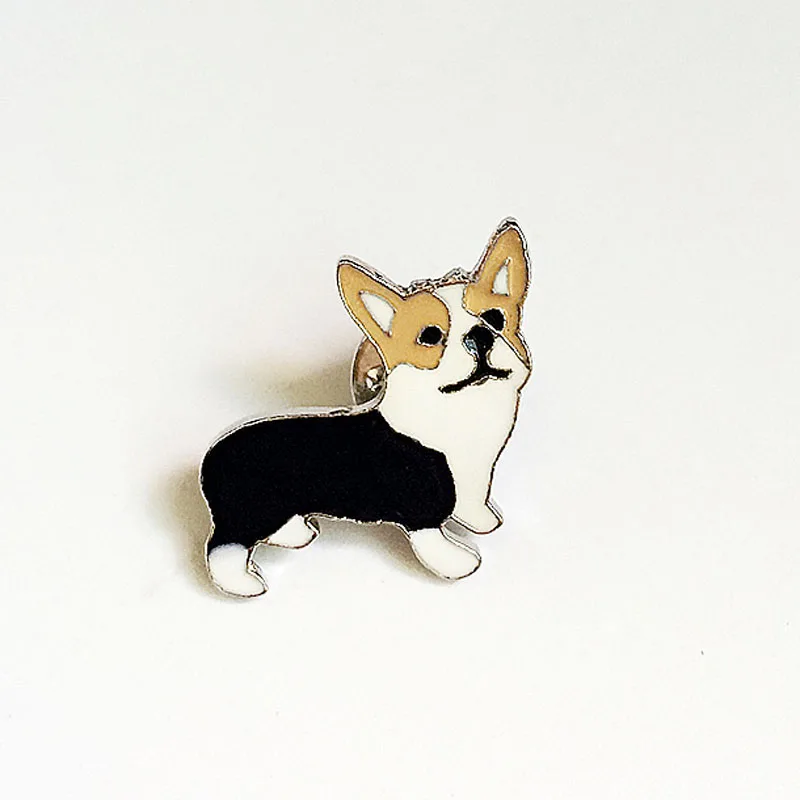 Cute Pomeranian dog brooches for women men girls silver color metal alloy pet dog male female brooch pins party clothes jewelry